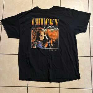 Bride of Chucky Men's 2XL Black Graphic Short Sleeve Horror T-Shirt